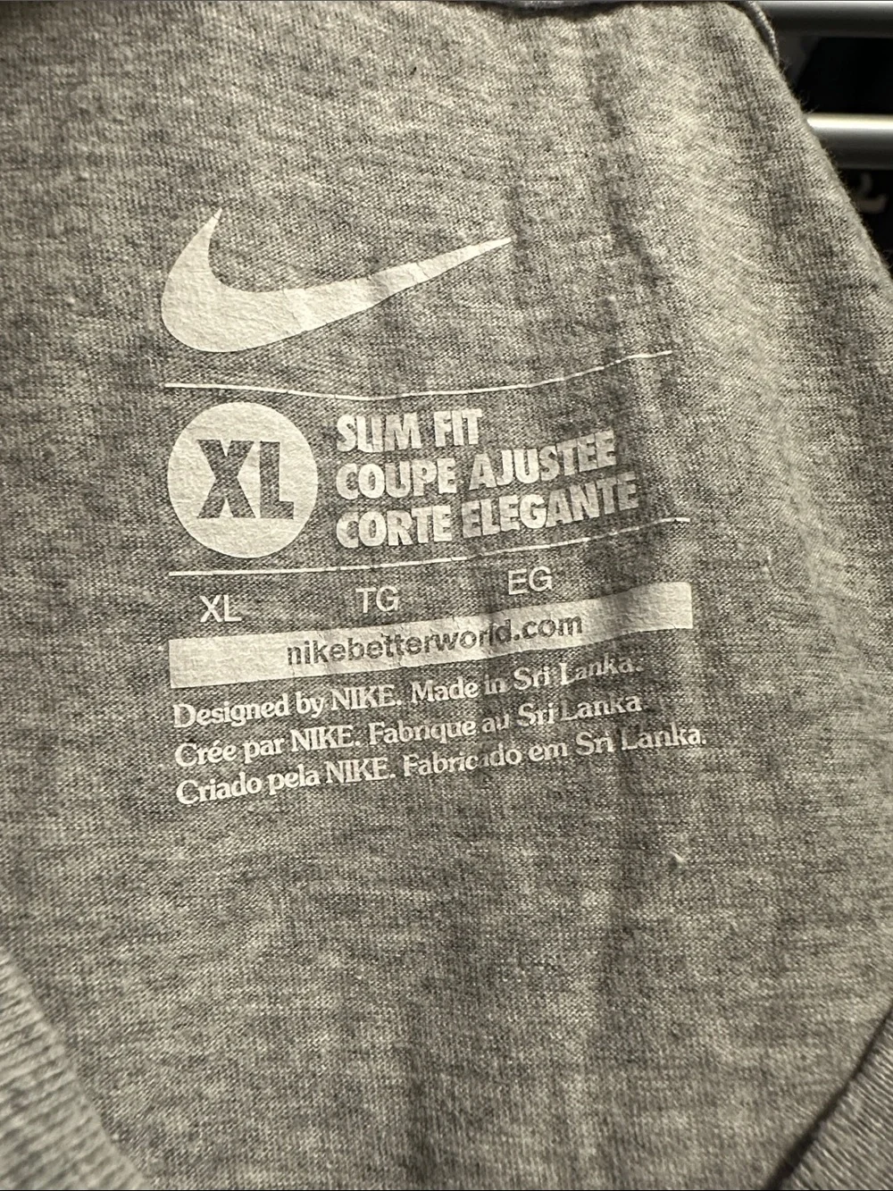 Nike Women’s Gray Graphic Tee with Navy & Red Accents